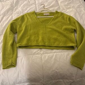 Small chartreuse crop sweater